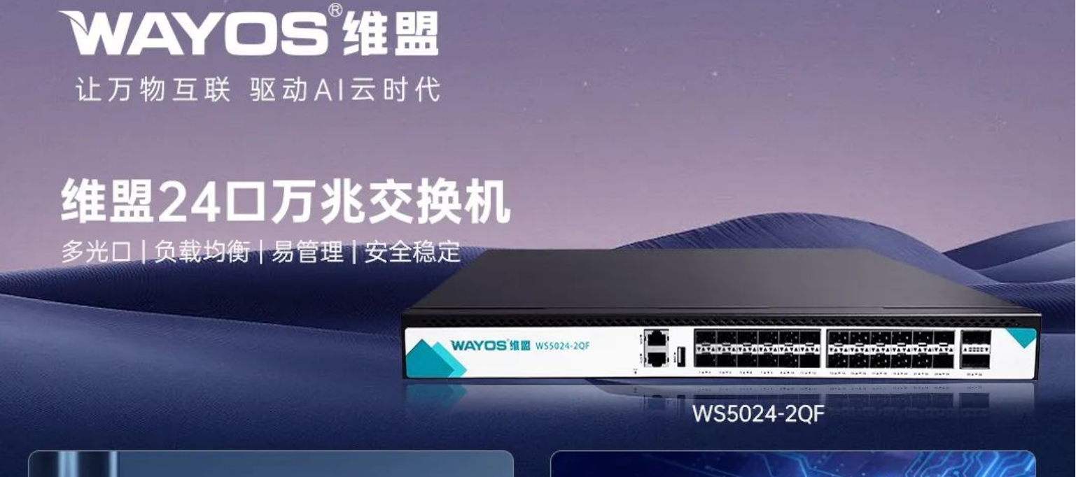 维盟交换机WS5024-2QF：满足你的网络高需求！